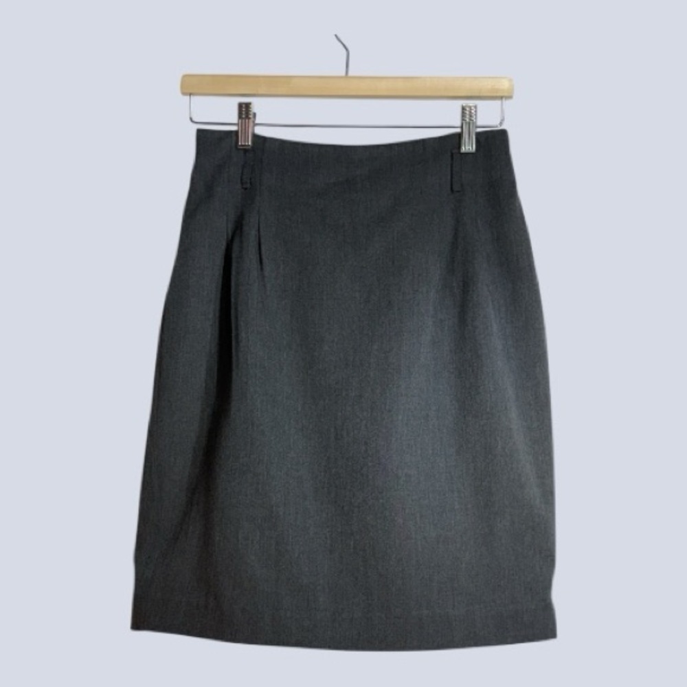 Limited Charcoal Gray Wool Blend Classic Pencil Skirt mid Length Size 8